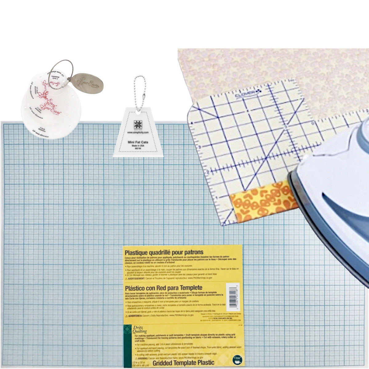 DRITZ QUILTING**GRIDDED TEMPLATE PLASTIC. LOT OF 2