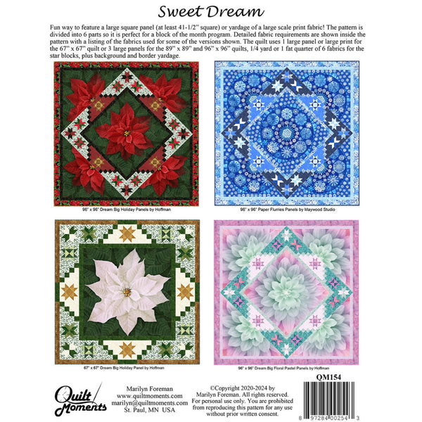 Quilt Pattern - Sweet Dream - 67"x67",  89"x89" & 96"x96"
