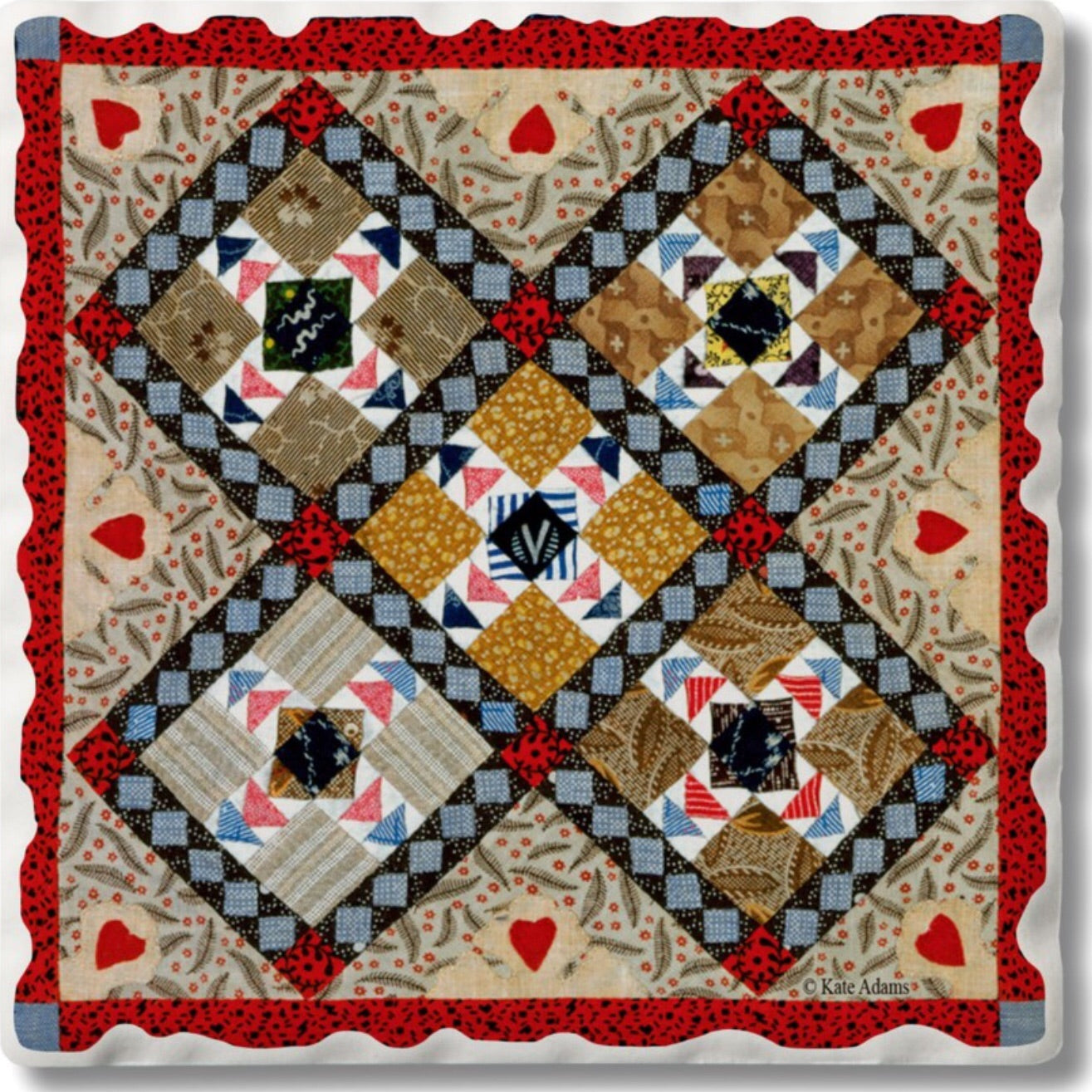 Absorbent Stone Coaster - Quilt 12