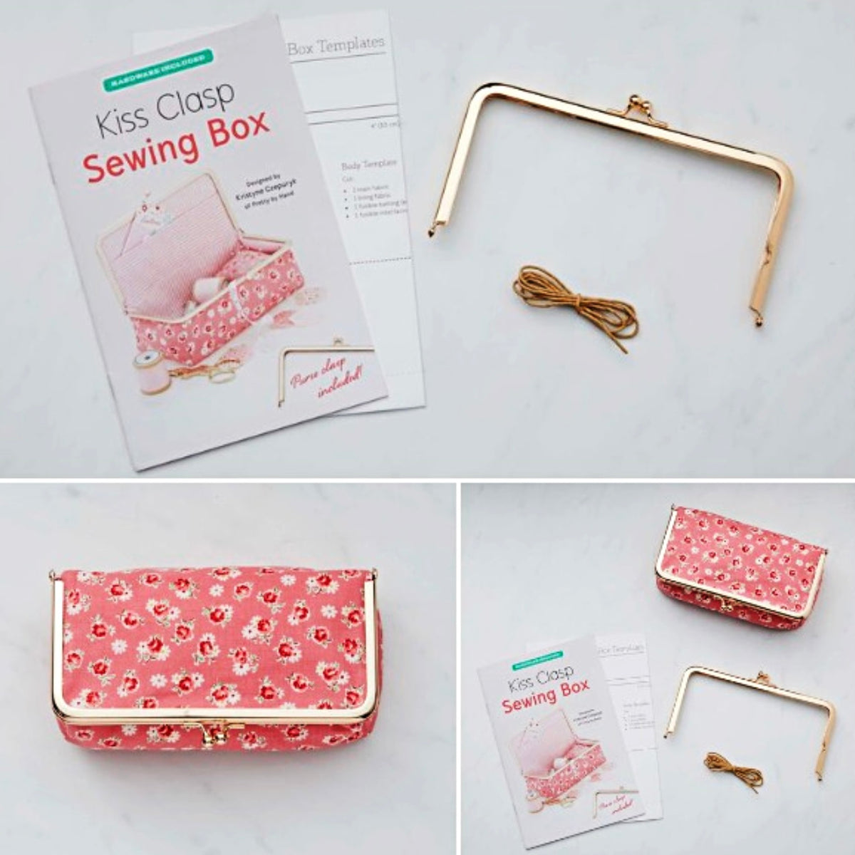 Zakka Workshop Kiss Clasp Sewing Box Kit - Finished 3.5