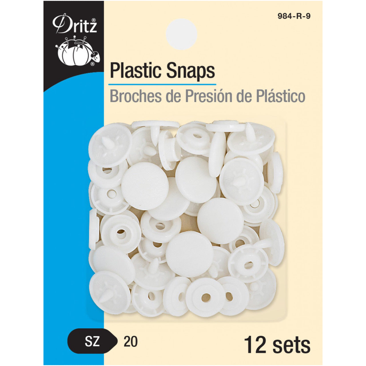 Plastic Snaps - 1/2” - 12pc White