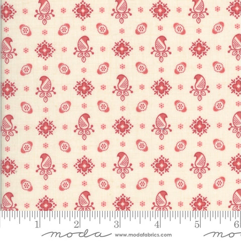 Rouenneries Trois - Amour Foulard - Pearl/Faded Red