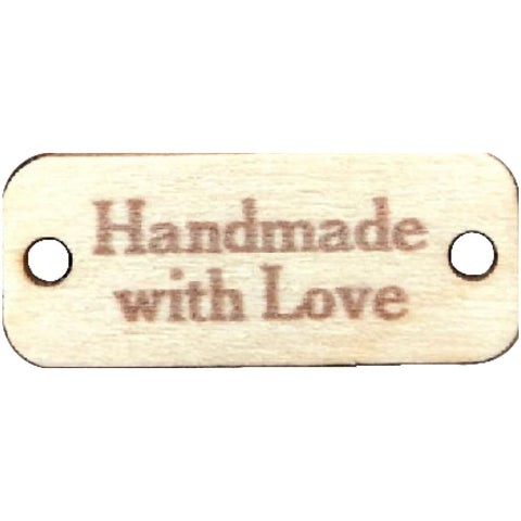 Wood Tag - Rectangular Birch - “Handmade With Love”