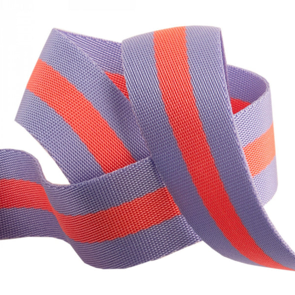 Tula Pink Webbing - Strapping - Lavender/Peach - 1.5” - 2y