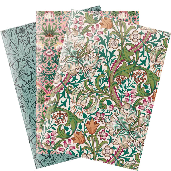 Notebooks A6 - Morris&Co. - 3pc Strawberry Thief, Marigold, Golden Lily