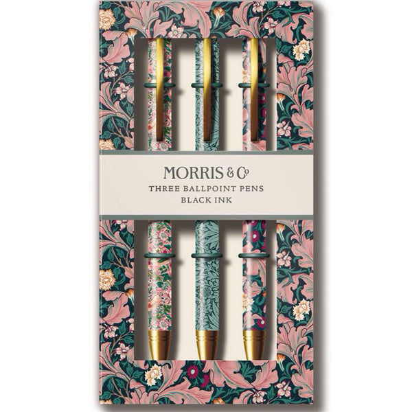 Ballpoint Pens - Morris&Co. - 3pc Strawberry Thief, Marigold, Acanthus
