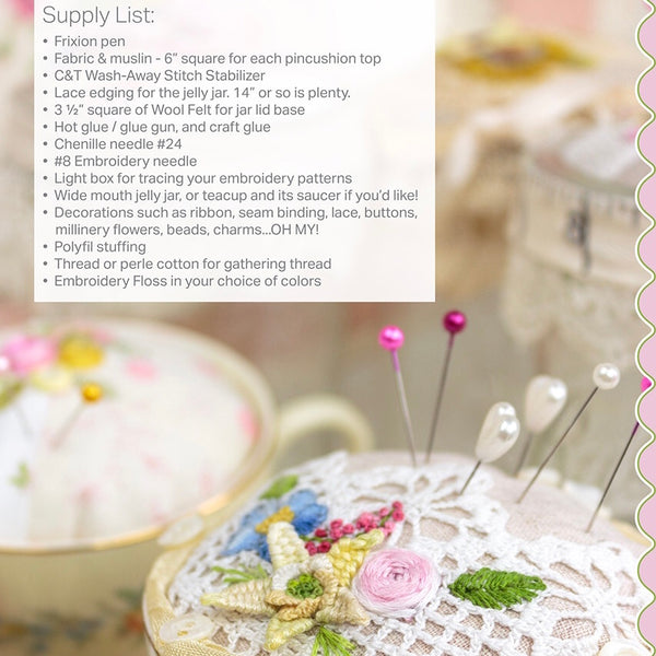 Teacups & Jelly Jars- Pincushion Pattern