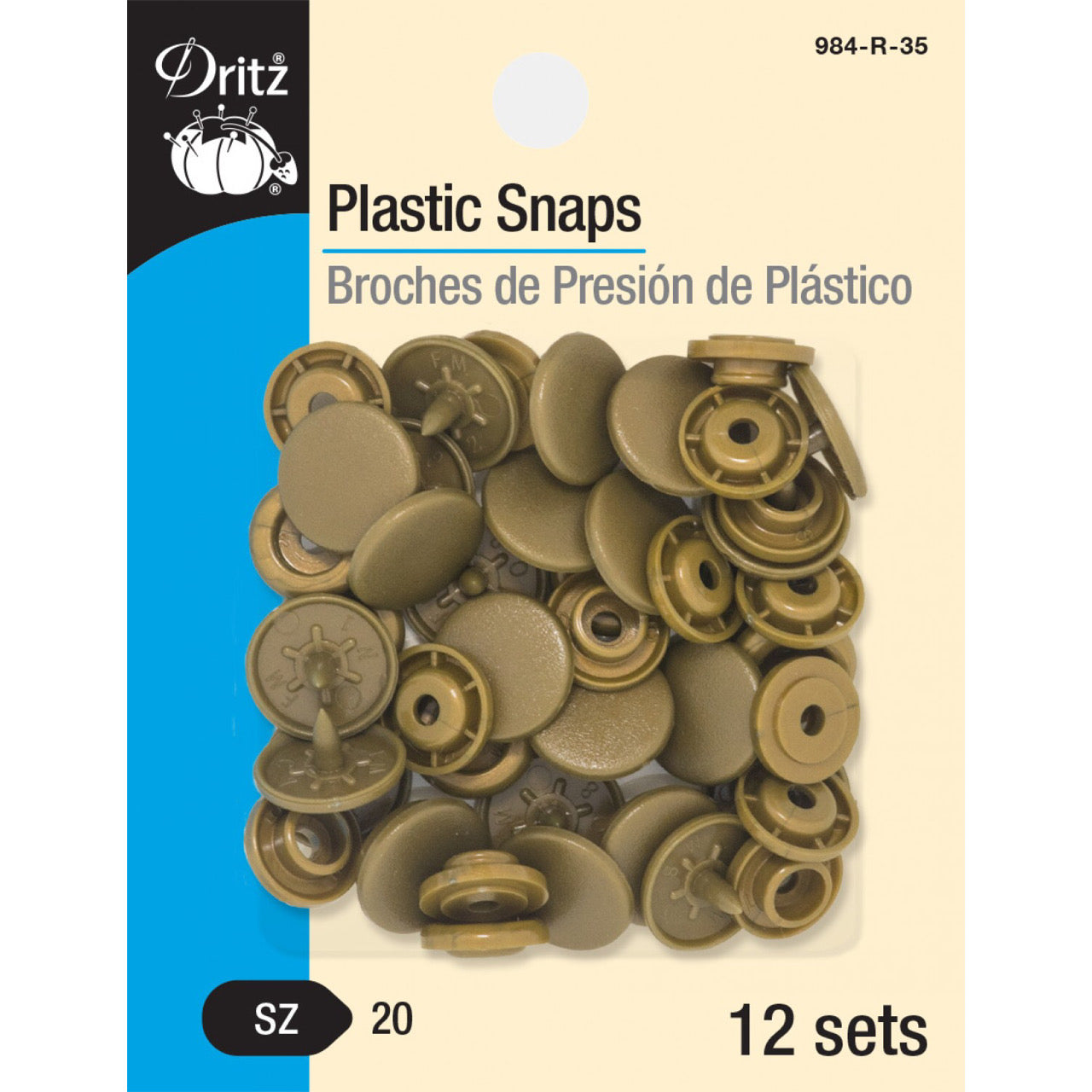 Plastic Snaps - 1/2” - 12pc Gold