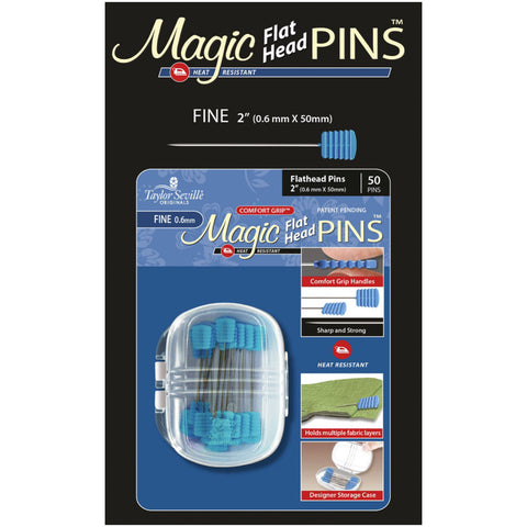 Magic Flat Head Heat Resistant Pins - Fine - 50pc