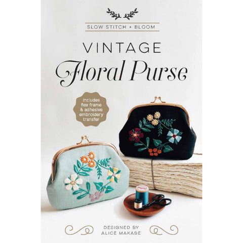 Zakka Workshop Vintage Floral Purse Kit - Finished 7" W x 4.75" H x .75” D - ZW4754