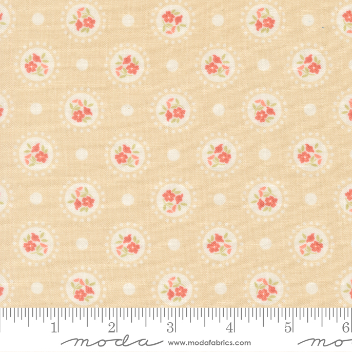 Sunbonnet - Flower Dots - Almond