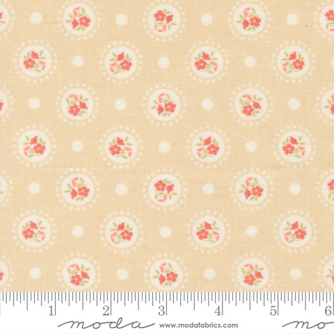 Sunbonnet - Flower Dots - Almond