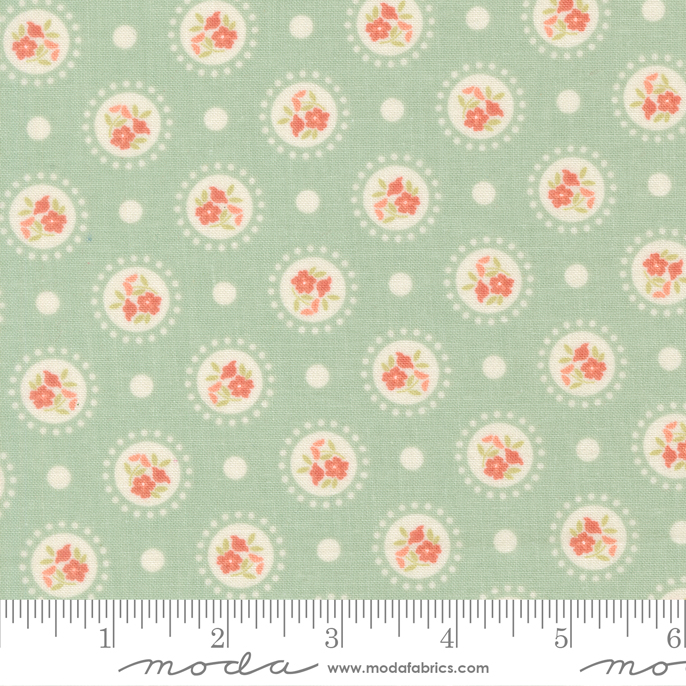 Sunbonnet - Flower Dots - Dusty Blue