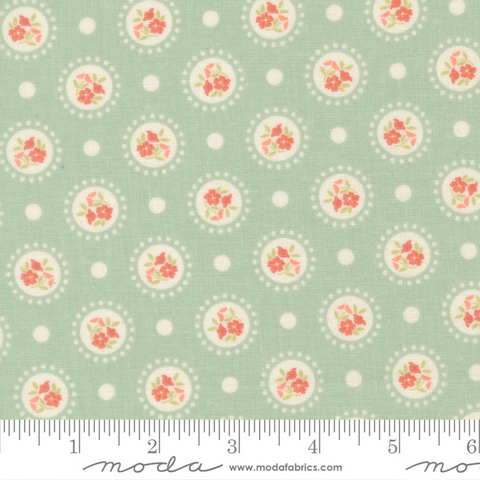 Sunbonnet - Flower Dots - Dusty Blue