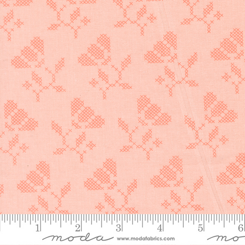 Sunbonnet - Cross Stitch Flower - Pink