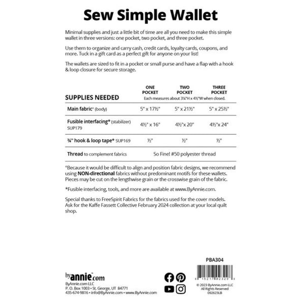 ByAnnie Pattern - Sew Simple Wallet