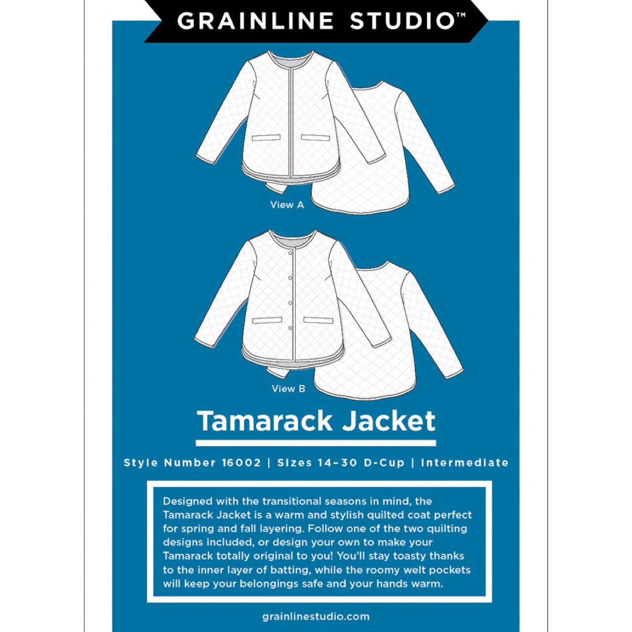 Grainline Studio Pattern - Tamarack Jacket - Sizes: 14-30