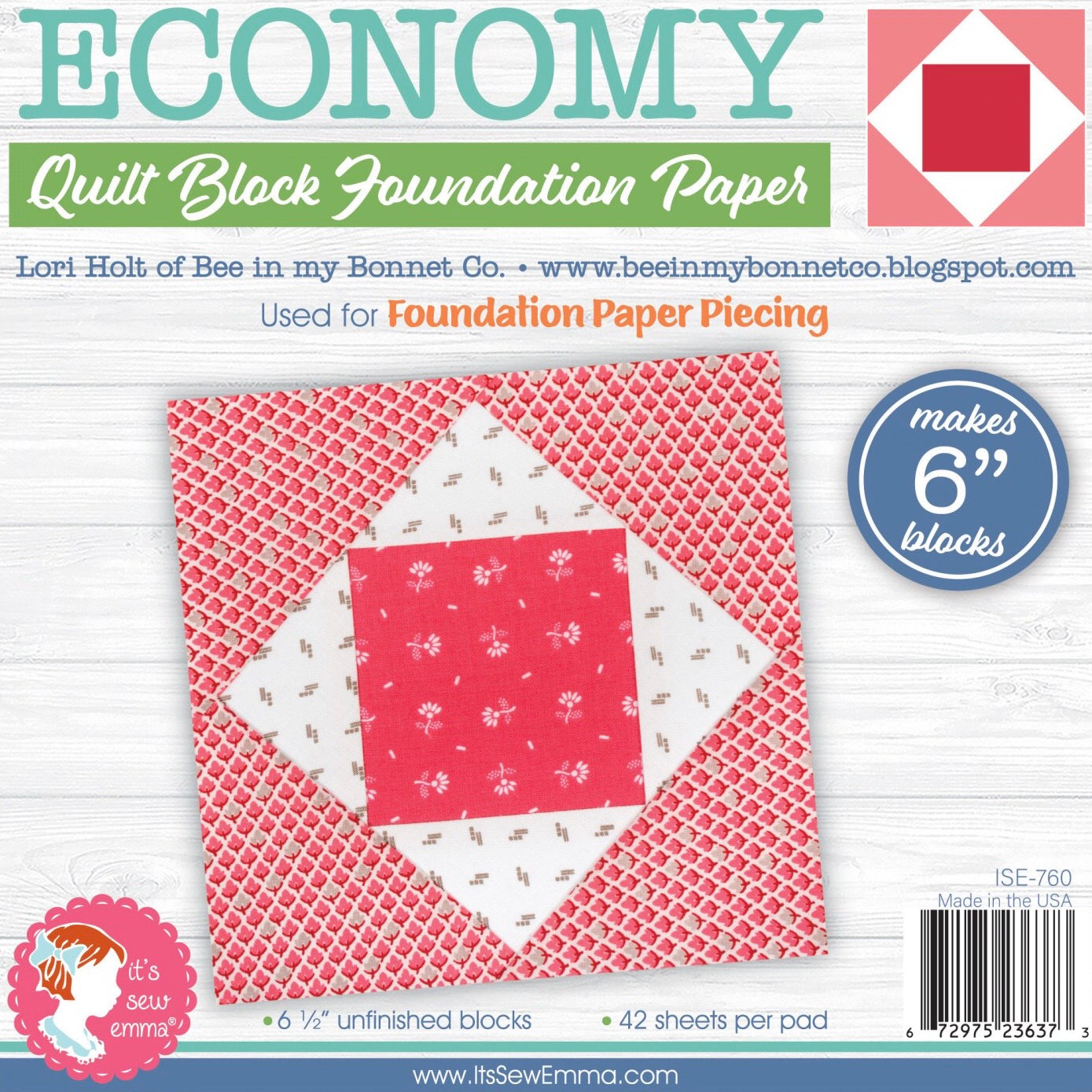 Economy 6" - Quilt Block Foundation Paper - 42 Sheets