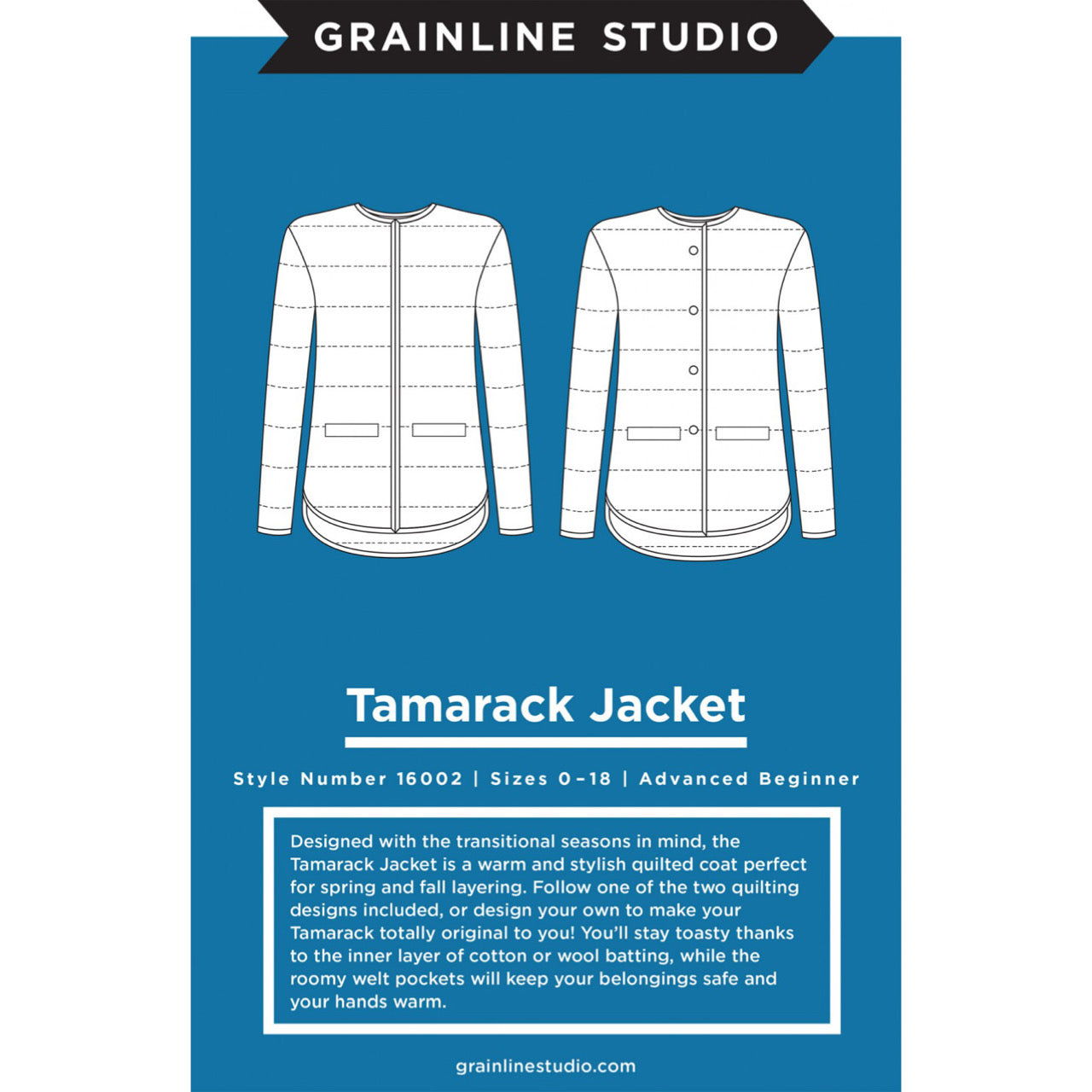 Grainline Studio Pattern - Tamarack Jacket - Sizes: 0-18