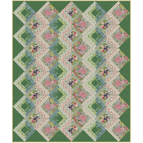 Log Cabin Lattice Quilt - Quilt Top Kit - 85"x 102" - Advanced Beginner