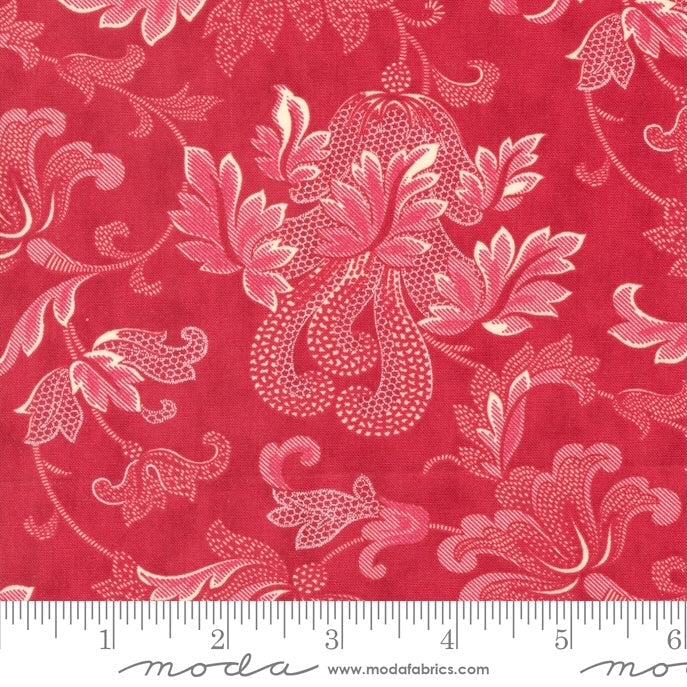 Etchings 108" Backing - Friendly Flourish - Red