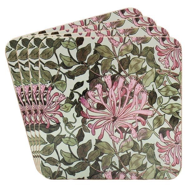 William Morris Coasters - Honeysuckle -  Set of 4