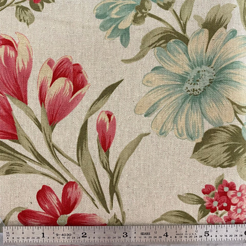Mochi Linen - 70%Cotton/30%Linen - Bold Blossoms - Parchment