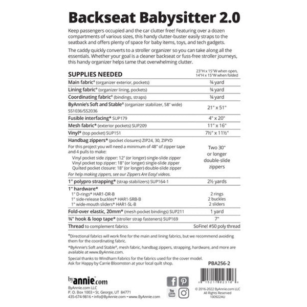 ByAnnie Pattern - Backseat Babysitter 2.0