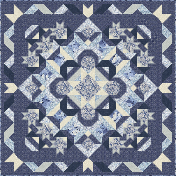 Quilt Pattern - Stellar Starburst - 53"x53",  72"x72" & 106"x106"