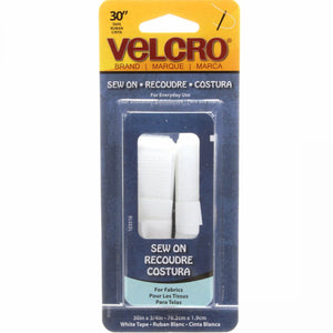 VELCRO® Fasteners - Sew-On Pack - White - 30" of 3/4"