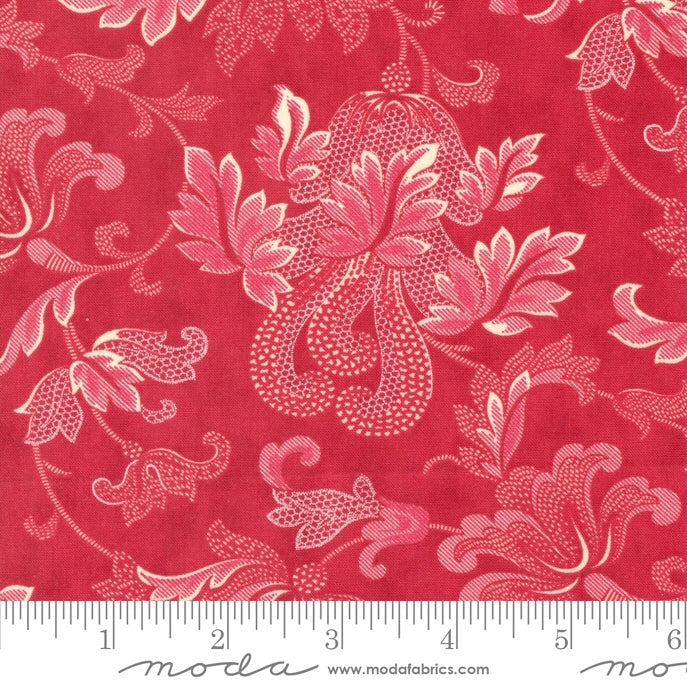 Etchings - Friendly Flourish Damask - Red