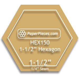 Hexagon Acrylic Template for 1.5” Hexagons