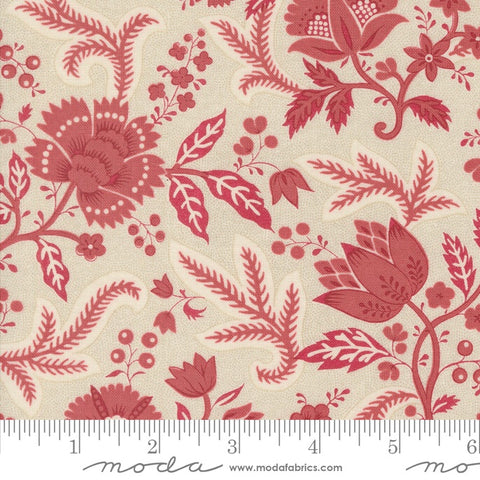 Rouenneries Trois - Belle Floral - Pearl/Faded Red