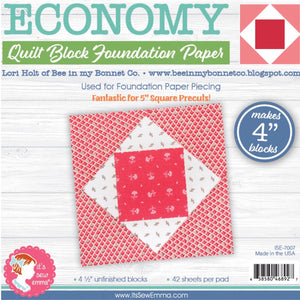 Economy 4" - Quilt Block Foundation Paper - 42 Sheets