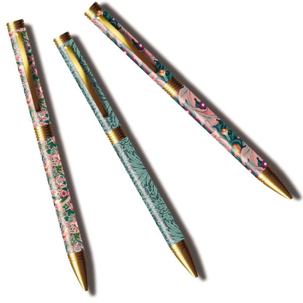 Ballpoint Pens - Morris&Co. - 3pc Strawberry Thief, Marigold, Acanthus