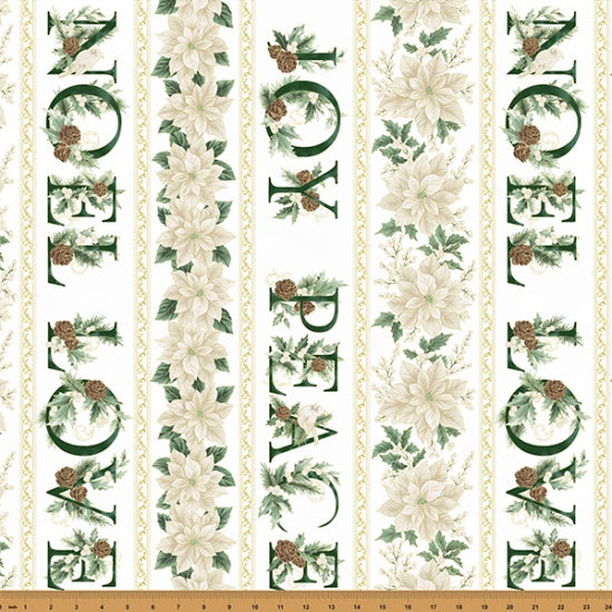 Christmas Splendor - Metallic Border - Ivory/Gold