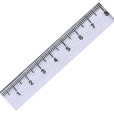 Ruler Twill Tape - White - 15mm