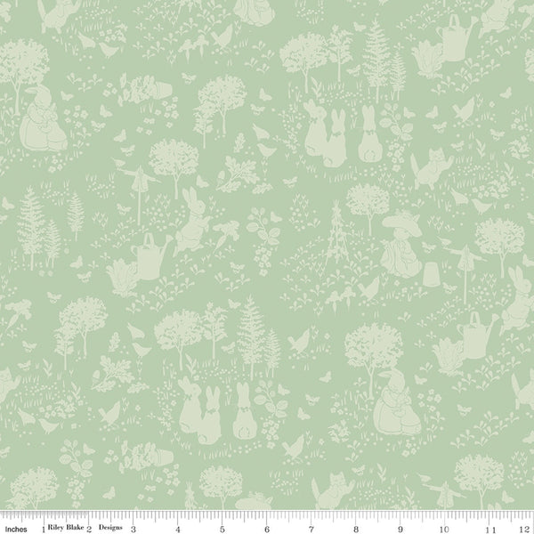 Peter Rabbit & Benjamin Bunny - Tonal Garden - Green