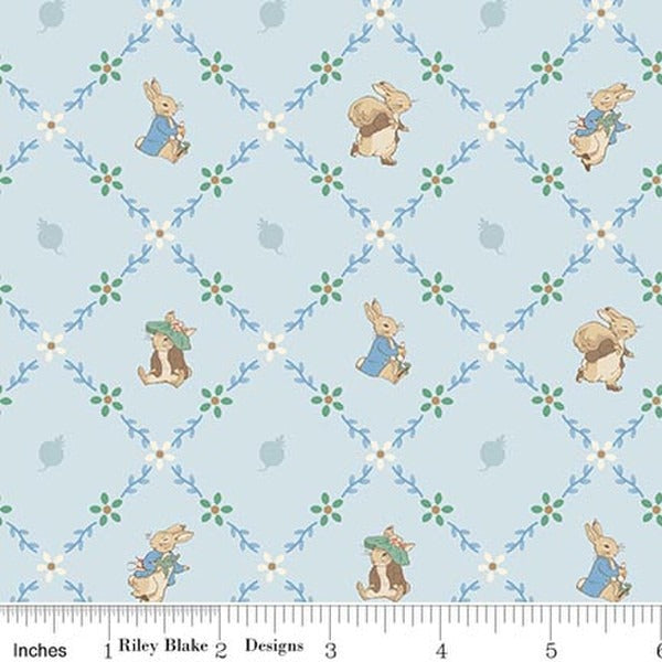 Peter Rabbit & Benjamin Bunny - Lattice - Blue