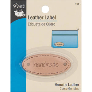 Leather Label - Oval - “handmade”