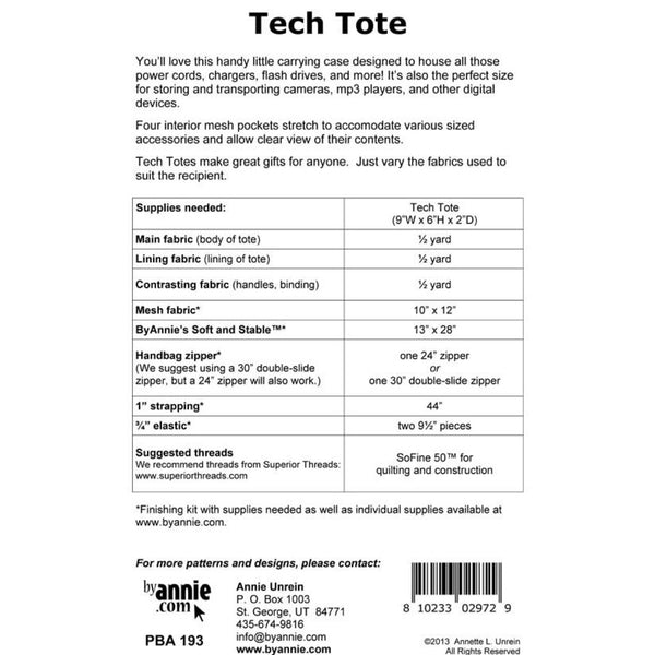 ByAnnie Pattern - Tech Tote