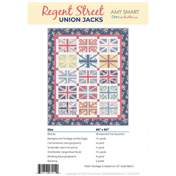 Quilt Pattern - Regent Street Union Jacks - Four Sizes!