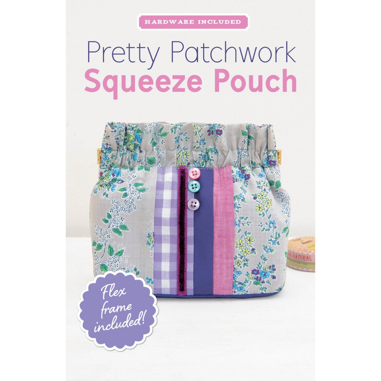 Zakka Workshop Pretty Patchwork Squeeze Pouch Kit - Finished 5.25" H x 5.5" W x 2” D - ZW2422