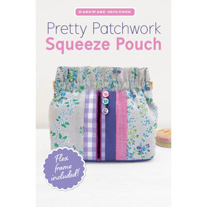 Zakka Workshop Pretty Patchwork Squeeze Pouch Kit - Finished 5.25" H x 5.5" W x 2” D - ZW2422