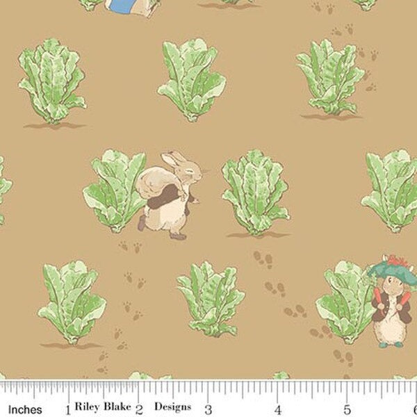 Peter Rabbit & Benjamin Bunny - Lettuce Patch - Tan