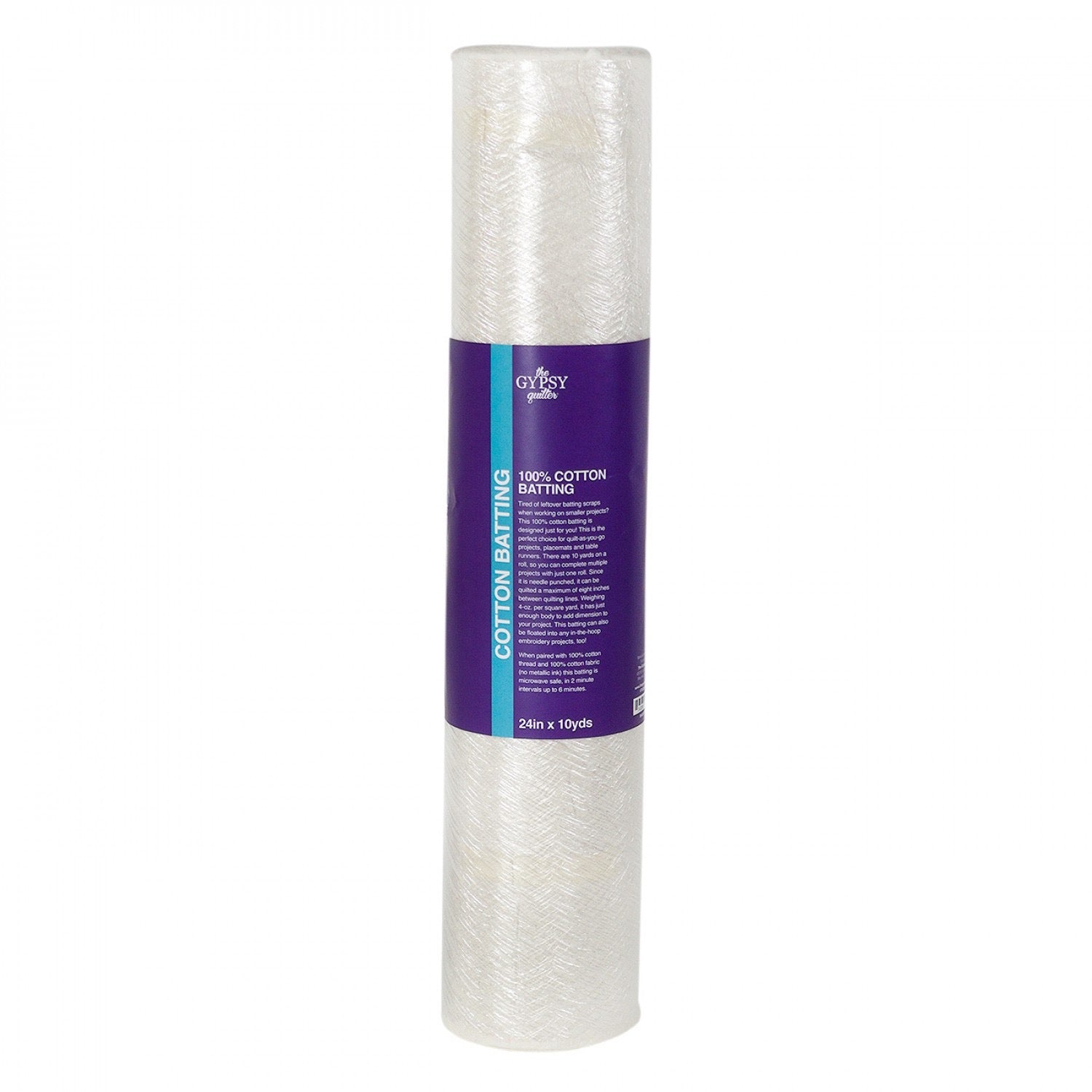 Batting - Gypsy Microwave Safe 100% Cotton - 24” x 9m Roll