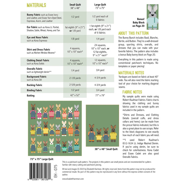 Quilt Pattern - The Bunny Bunch - Two Quilt Sizes!