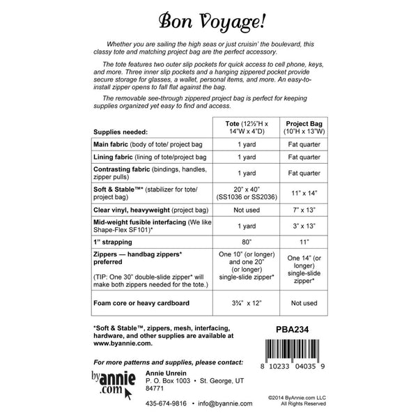 ByAnnie Pattern - Bon Voyage!