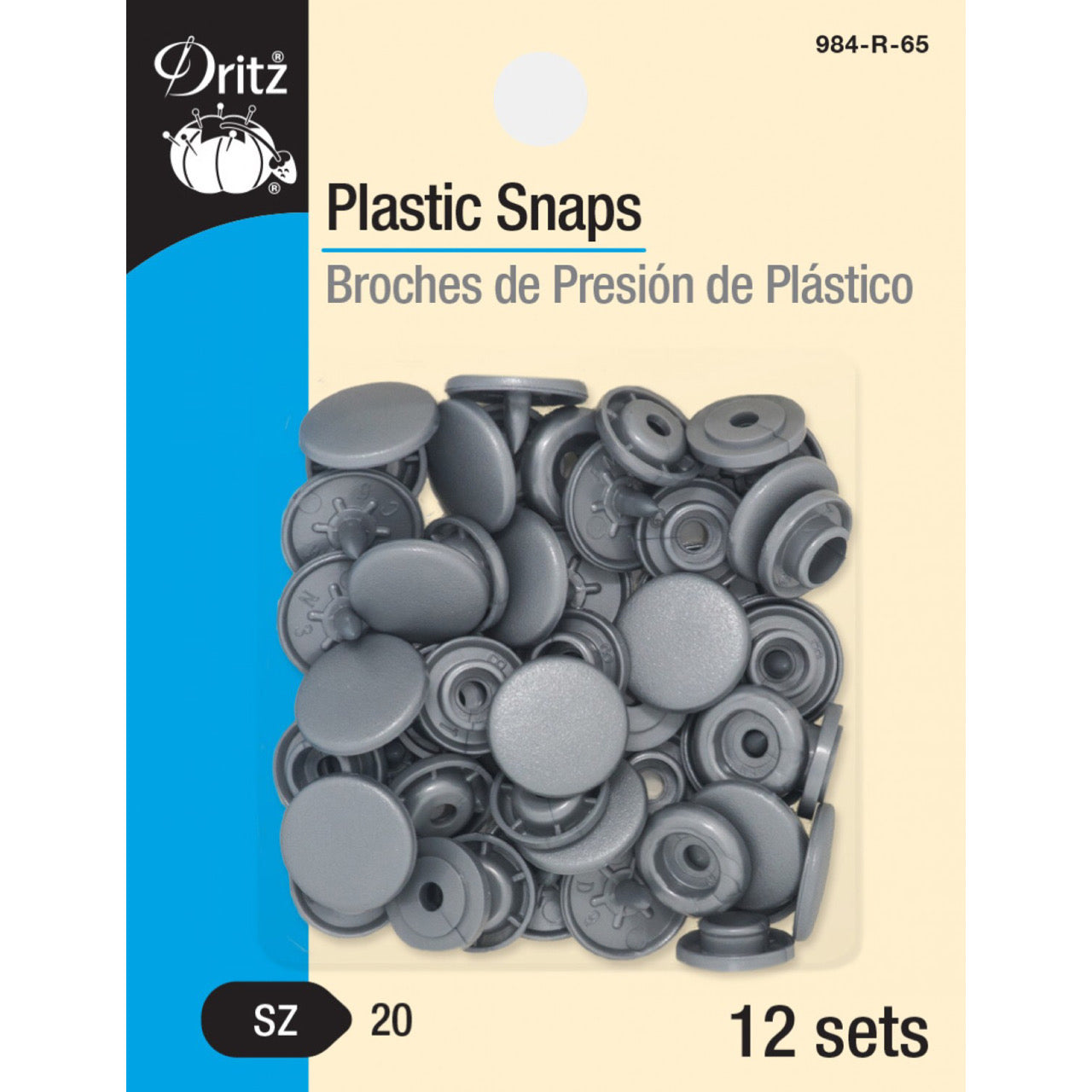 Plastic Snaps - 1/2” - 12pc Silver