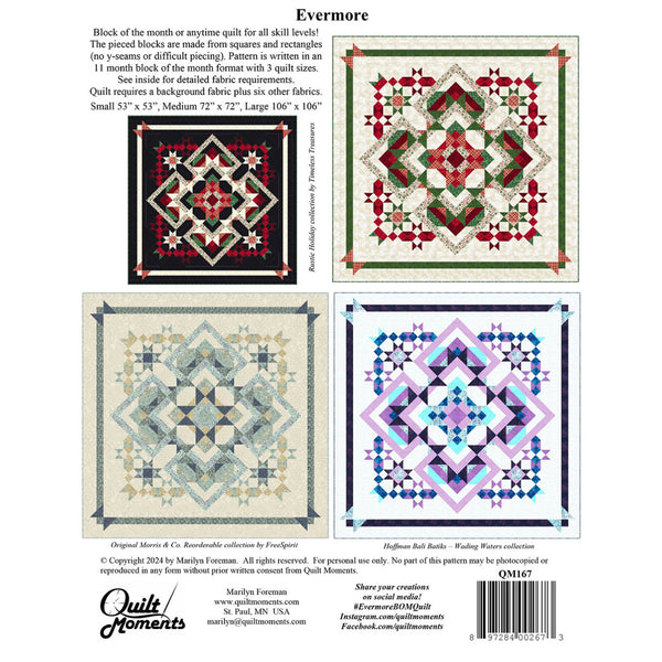 Quilt Pattern - Evermore - 53"x53", 72”x72” & 106"x106"